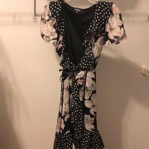 Floral and polka dot wrap dress. NEW!